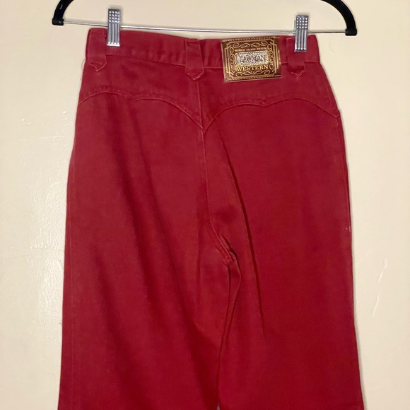 VTG Cherry Red Straight Leg Denim - Picture 4 of 11